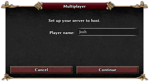Screenshot of multiplayer host window